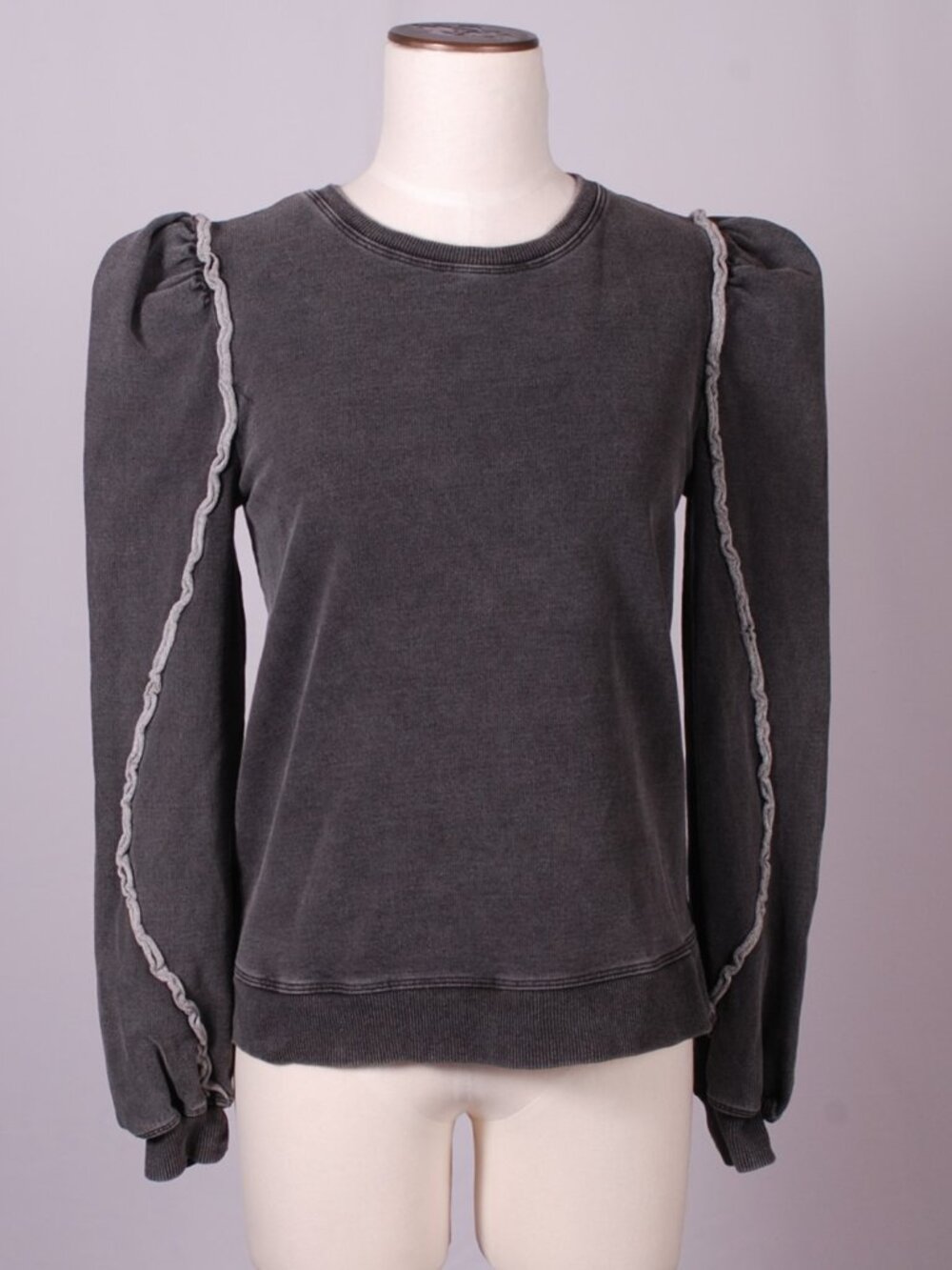 EUC Generation Love Joey Ruffle Gray Sweatshirt, Sz - XS